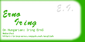 erno iring business card