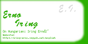 erno iring business card